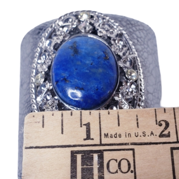 LYNNE CURTIN DESIGNS Lapis Silver Leather Cuff - Picture 7 of 9